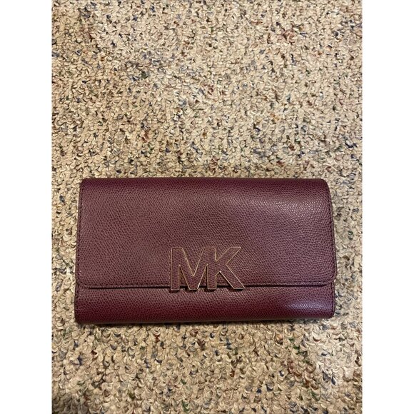 Michael Kors Mott Ladies Large Leather Wallet Clutch - Picture 1 of 9